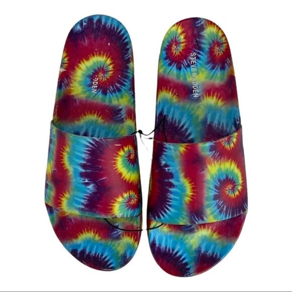 NEW Steve Madden Tie Dye‎ Sandals Sofi Printed Size 10 Slip On Slides Bohemian - Picture 5 of 8
